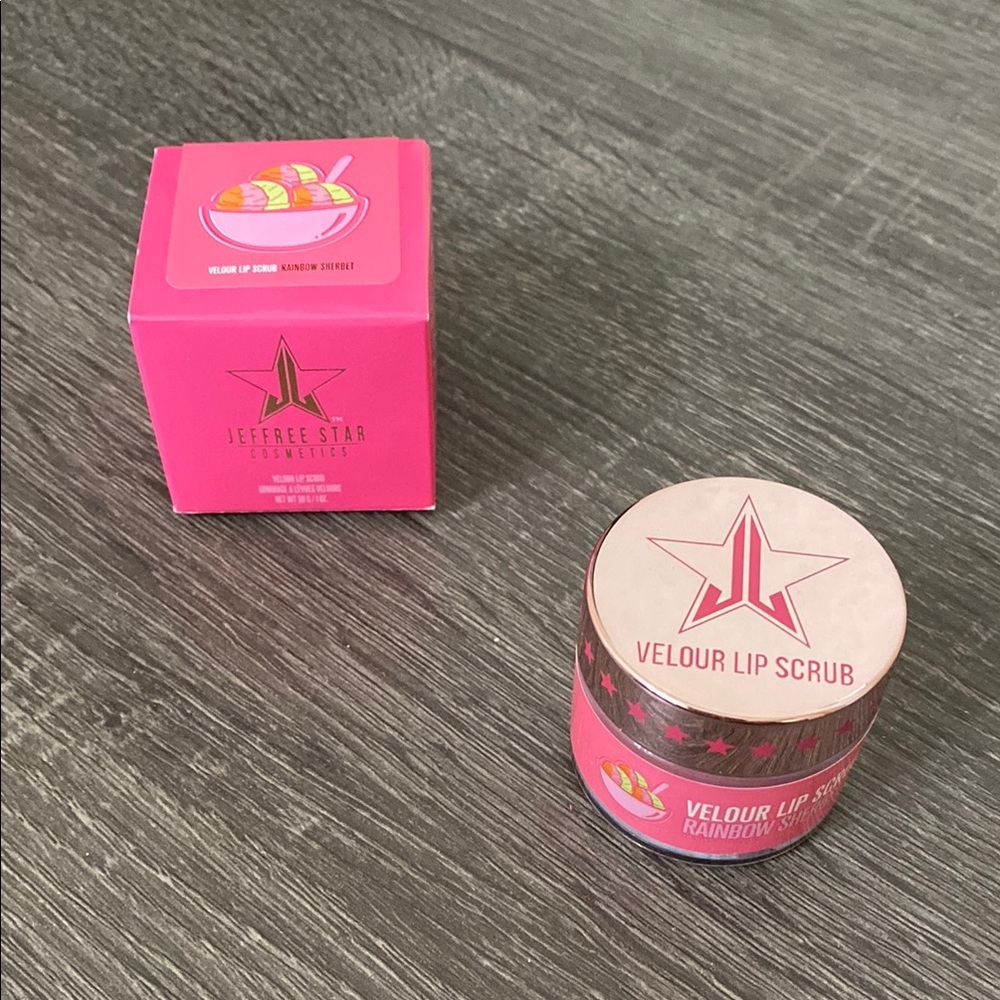 New Jeffrey Star Rainbow Sherbet Velour Lip Scrub